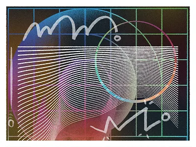 Accidental Space Oddity 80s abstract collage gig poster gradient grain illustration space texture