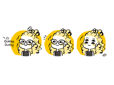 Four eyes comic comic art doodle doodling four eyes geek glasses jubalew laugh nerd yellow