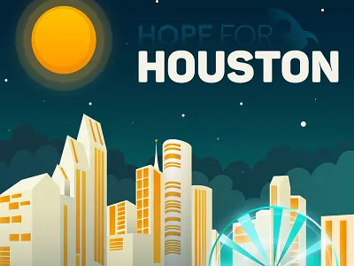 Houston Strong flat design gradient graphic art graphic design illustration poster challenge print print design typography vector art