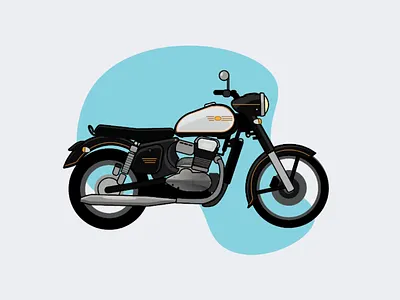 Jawa Motorcycle - Illustration adobe illustrator bike car flat design illustration india jawa jawa motorcycles motorcycle motorcycles vector vector art vehicles