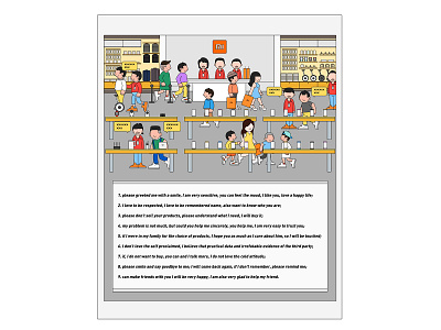 MIHOME Store character illustration service shop