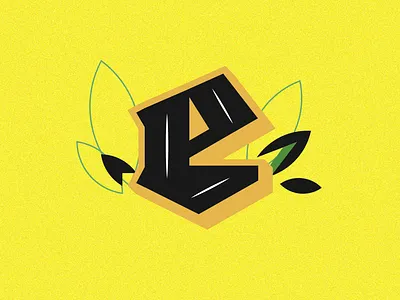 Letter E - 36 days of type blackletter e illustration letter lettering nature typography vector