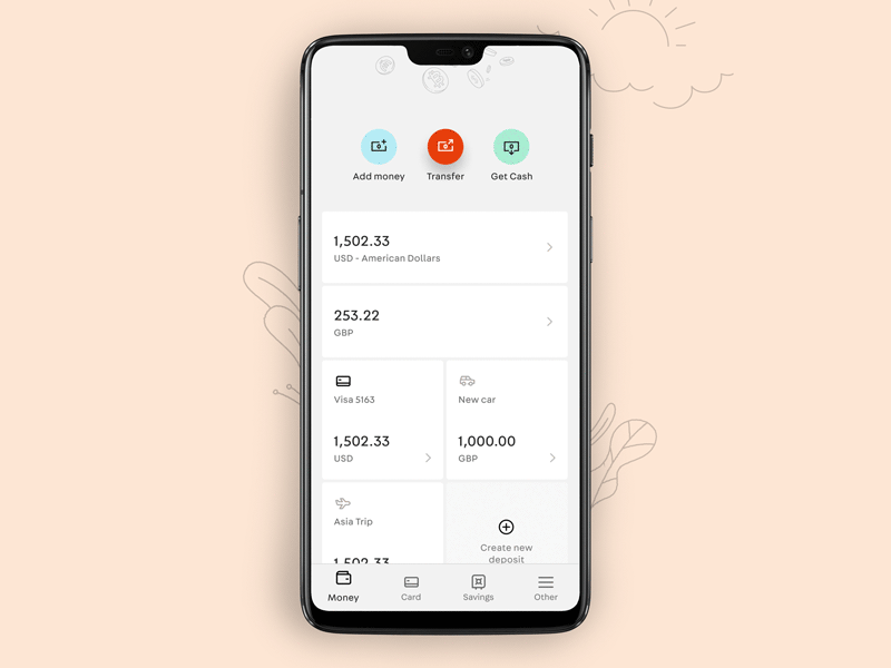 Xapo app - 2019 concept app clean figma illustration minimal ui ux