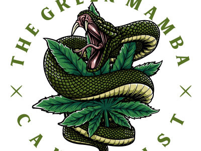 The Green Mamba branding illustration logo t shirt tee typography vector