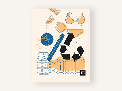 Upcycle abstract color design flat floating geometry graphic graphic art graphic design illustration material design ui