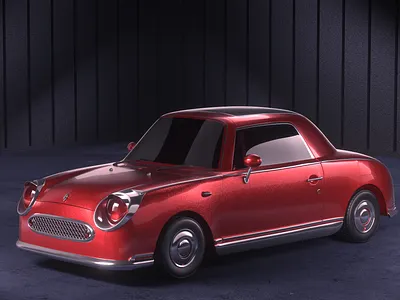 Nissan Figaro 1991 3d 3d art 3d illustration 3d modeling automotive car graphic design illustration modeling