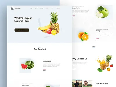 ORGreen Webpage app clean design flat home page icon interface landing page minimal psd simple style ui ui design web webpage website