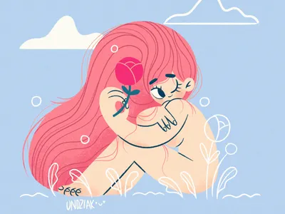 nature love body character design flower girl nature photoshop pink pure texture