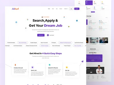 Job Portal Website hiring home page design job job find job portal job search landing page landing page design naukari portal ui ui design web website website ui