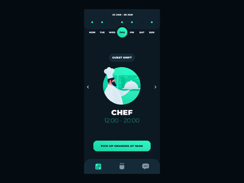 Playful Dark Theme Schedule by Philip J. Waever on Dribbble