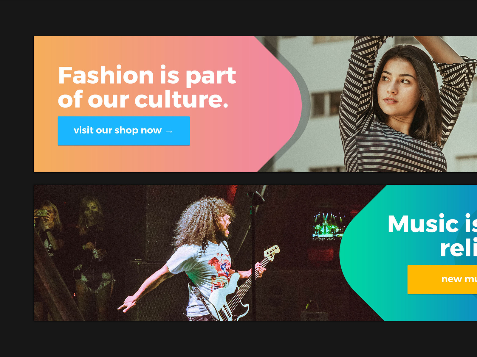 Example of Fashion & Music Banner