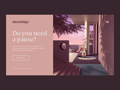 mornings 3d abstract architecture c4d cgi cinema4d colors design geometry illustration interior interior design octane octanerender peter tarka render set ui web webdesign