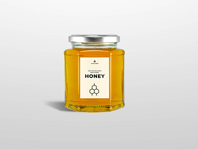 Honey - Jar mockup bottle mockup branding design honey honey bee honey jar jar label makestudio mock up mockup mockup design photo mockup photoshop product mockup raw honey realistic realistic drawing realistic mockup wildflower