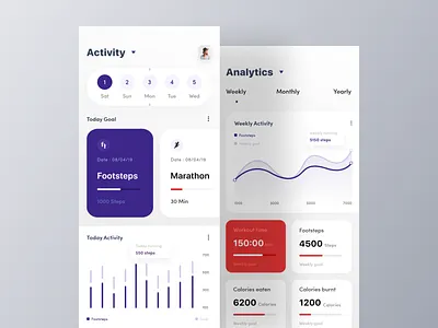 Fitness Activity App android android app android app design app app design app ui app ui design card fitness app fitness tracker app health app ios ios app ios app design orizon ui app design visualx