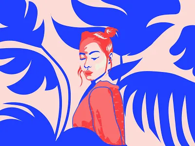 Organic Daydream adobe art art direction artwork blue design garden girl illustration graphic design illustration illustrator leafs logo organic pink pink hair typography ux vector web