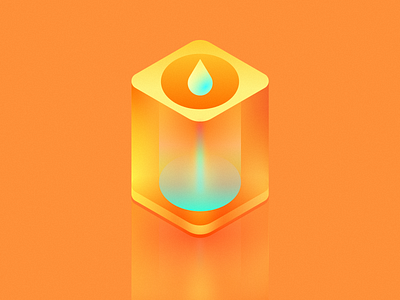 Glass clean flat icon illustration orange orange juice wantline