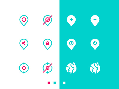 Map & Navigation Iconset app design dual color icon iconography icons iconset line maps minimalist navigation outline simple ui