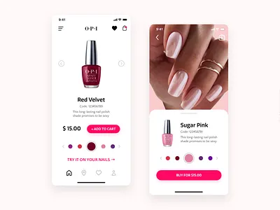 App Ecommerce Opi Nail Lacquer app app branding app concept app design design ecommerce ecommerce app nail nail art opi photo ui ui ux design ui design uidesign ux