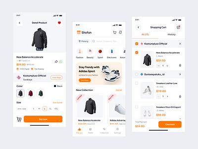 Ecommerce - Mobile Design animation app cart case study design design system dipa inhouse ecommerce fashion graphic design ios design mobile design motion graphics online shop shop shopee shopping store ui ux