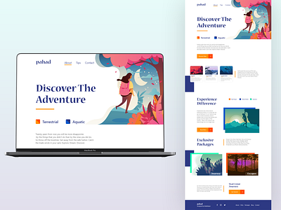 pahad_Website adventure illustration typogaphy ui deisgn ux ui design website