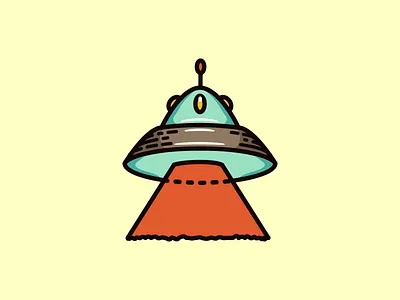 We came in peace alien aliens bright color design illustration outer space ray gun ufo vector visual art