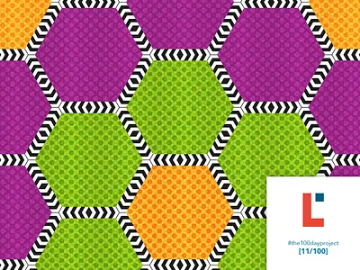 [11/100] Pois honeycomb pattern 100dayproject 100daysofpattern 70sstyle colorful doodle hexagon hexagontiles honeycomb honeycombpattern patternoftheday retro sixties staycreative the100dayproject the100dayproject2019