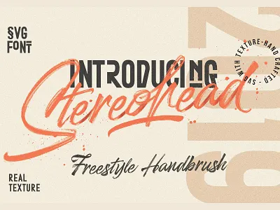 Stereohead Brush Font SVG branding brush brush font brush fonts brush typeface calligraphy elegant font freestyle hand brush hand lettering lettering logo modern script script font svg svg font typeface typography