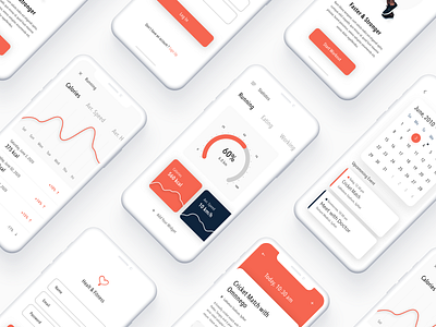Fitness App app calendar color daily workout dashboard app design diet dribbble trend event fitness app fitness club fitness tracking graph ios app mobile app running typography ui design ux yoga