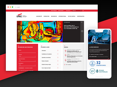 U-pec University education homepage landing page mobile ui university ux web website