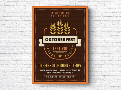Oktoberfest Flyer bar barrel bavaria bbq beer festival beer flyer brewery event fall fall party festival germany grill holiday holiday party octoberfest oktober event oktober festival oktoberfest oktoberfest party