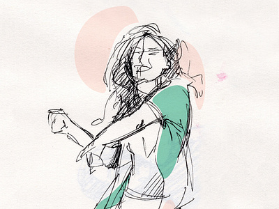 In motion 2d character drawing figure illustration ink drawing line silhoutte study vector