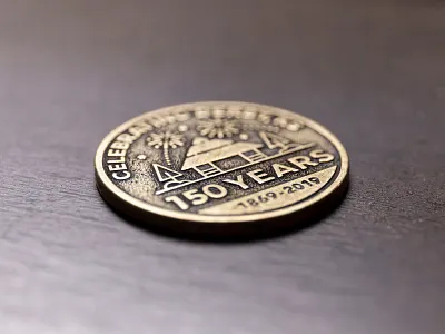 Medallion design anniversary branding campaign campaign design fireworks logo medal medallion metal plants type