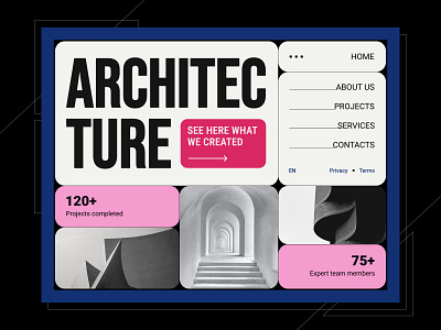 Bureau of Architecture architecture branding color concept creative dailyui design illustration landing magenta minimal modern pantone ui ux web webdesign website