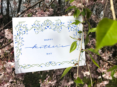 Mother’s Day Card Illustration calligraphy floral illustration hand lettering holiday card lettering mothers day stationery stationery design