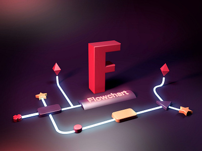 F - 36daysoftype 36days f 3d flowchart light ui ux