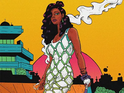 Hard Babe babes digital drawing female illustraion illustration tough