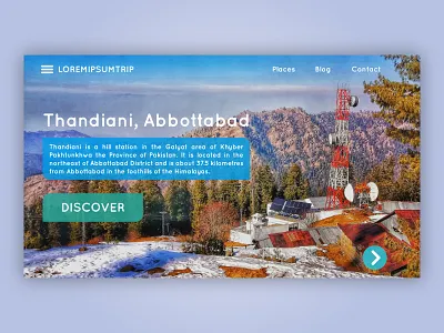 LoremIpsumTrip - Thandiani cold design flat gradient minimal mountains pakistan snow tour trip ui ux vector web website winter