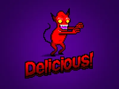 Delicious! Title app demon game game design pixel pixel art