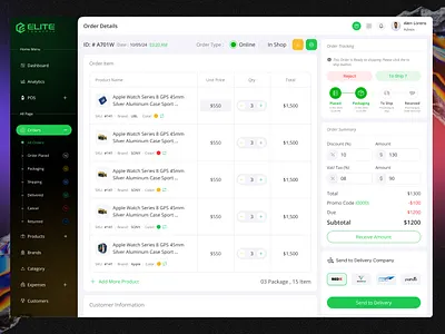 Elite Commerce – Modern UI/UX Design for Smooth Order Management inventory management order details order manage dashboard order management order management app order management figma order management panel order management projects order management software order management system order management ui order processing orders management retool order management