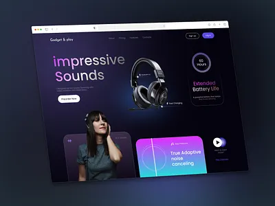 Headphone Product Demostrate clean design earbuds earphone ecommerce headphone headphones landing page online shop online store product redesign shop shopify store ui unique ux web website
