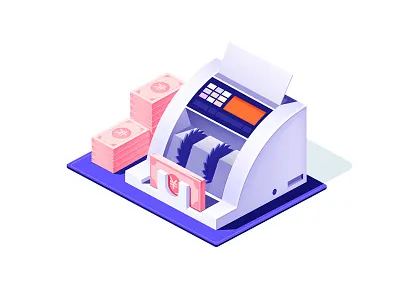 2.5d_Currency Detector 2.5d art case design icon illustration 图标