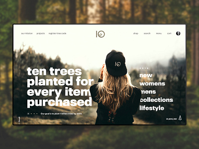 10 Trees Website Concept clothing creative sessions design digital just make sam clarke design shop sustainable ten trees trees typography ui web web design
