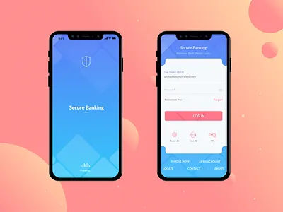 Banking Application application. creative banking blue theame branding design illustrations login procreate splash