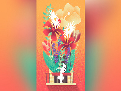 Flowery Balcony balcony flower green nature plants roses spring sunny