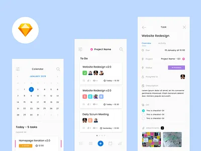 Task Management App calendar project management task management template ui kit