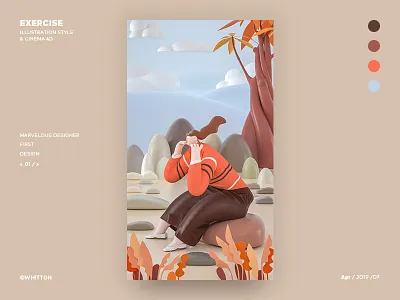 Illustration to three-dimensional c4d design illustration three dimensional ui 三维