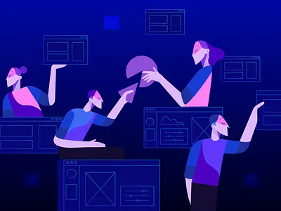 Collaboration collaborate collaboration design digital employee illustration people team vector