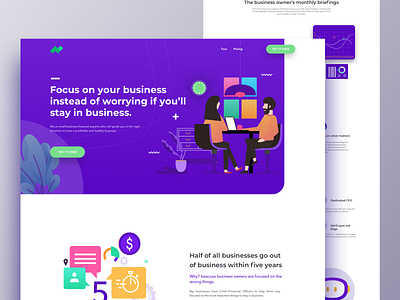 CFO - Landing page 2019 animation app business agency business app business consulting concept dashboard app illustration ironsketch landing page ui user interface ux ux design vector website website builder