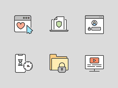 SEO colored outline iconset business icon icons icons set marketing media seo social network vector