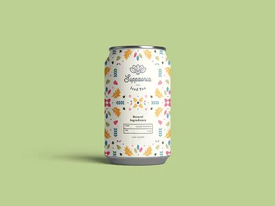 Tea Can Packaging brand brand identity branding floral flowers iced tea illustration logo logo design modern monoline nature organic package design packaging packaging mockup pattern tea tea mockup tea packaging